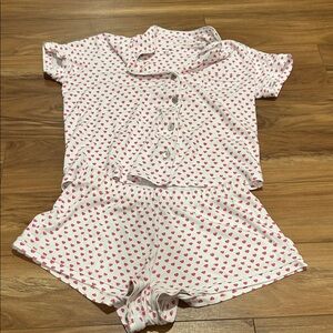 Roller Rabbit White and Pink Heart Pajama Set